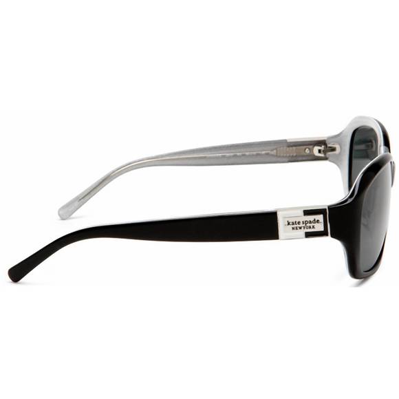 NEW KATE SPADE rectangle plastic sunglasses with grey polarized lens in black - Picture 3 of 4